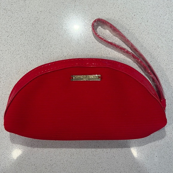 ✨GIORGIO ARMANI✨ Makeup/Travel Bag with Strip - Red - Picture 2 of 8